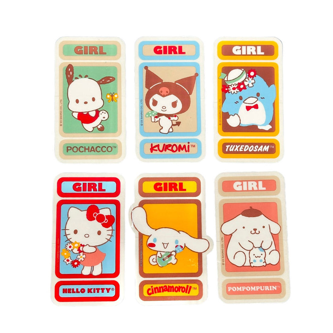 Girl x Sanrio Hello Kitty Friends Sticker Pack 6pk Stickers