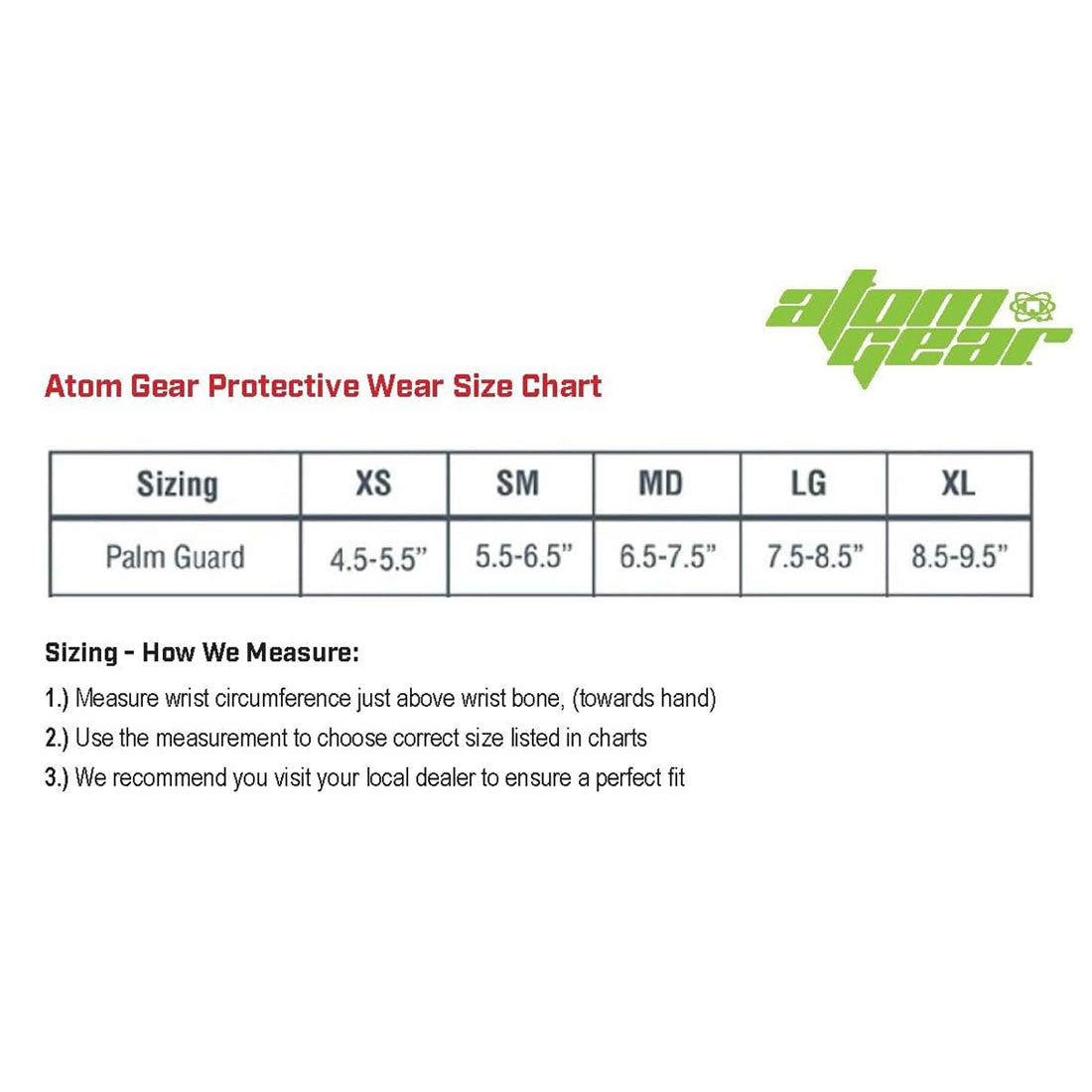 Atom Gear Wrist Guards Protective Gear