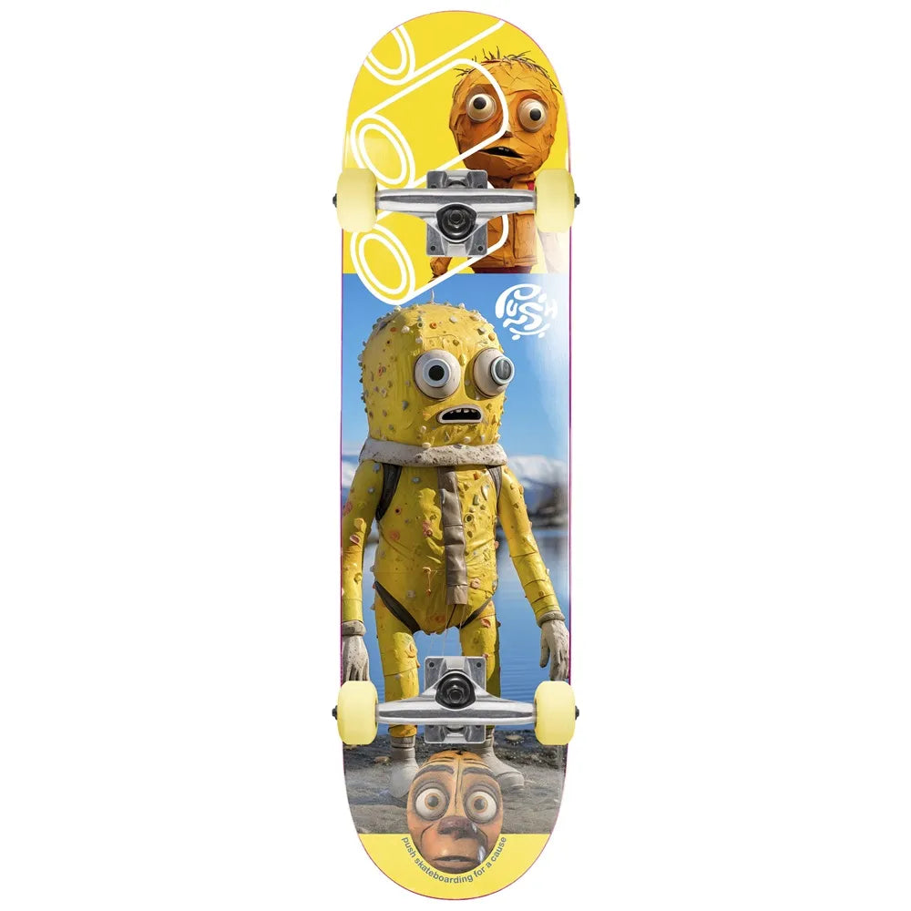 Push Skateboard Complete Yellow Man 7.25" Mini youth Skateboards