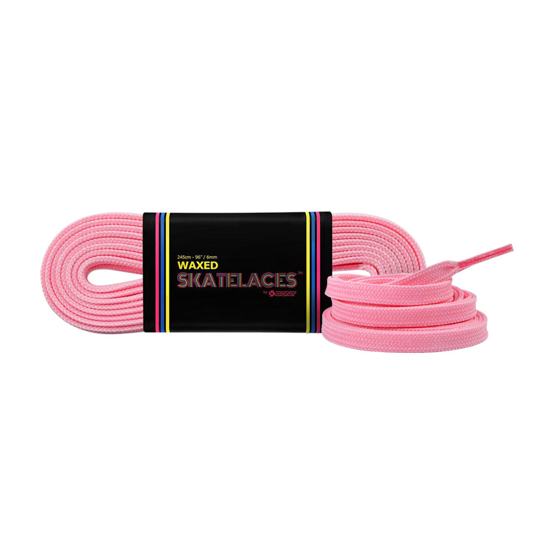 Bont Waxed 8mm Laces - 150cm/59in Bubblegum Pink Laces