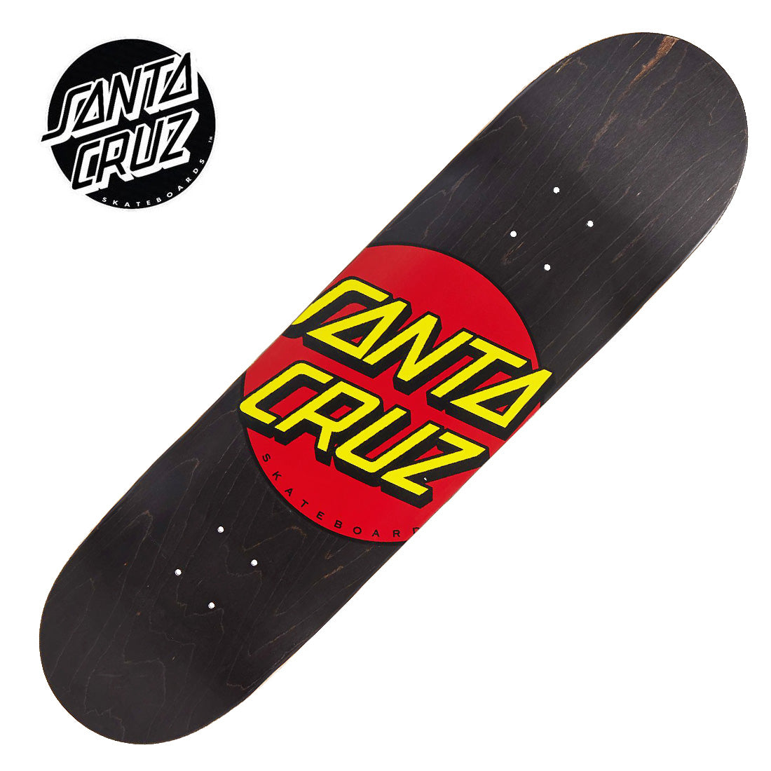 Santa Cruz Classic Dot 8.25 Deck - Black (Clearance Blemished) Skateboard Decks Modern Street
