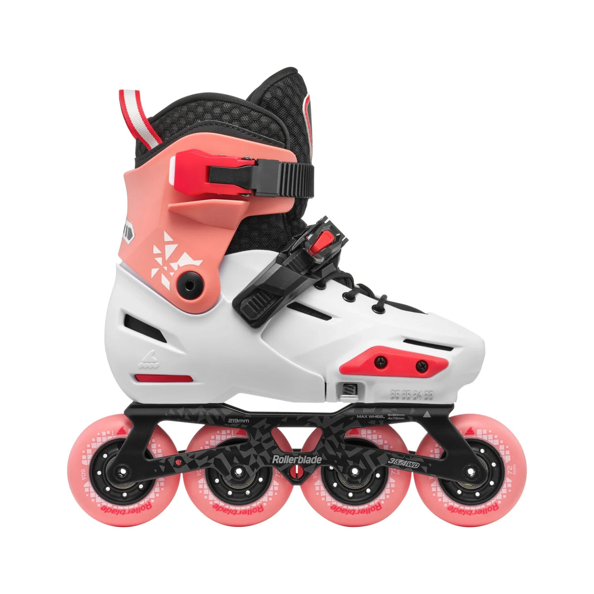 Rollerblade Apex Adjustable Inline Skate Platinum/Coral Inline Skates