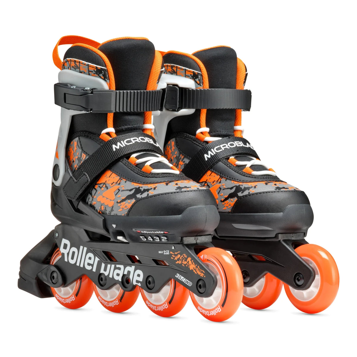 Rollerblade Microblade SL Adj Inline Skates Black/Orange Inline Skates