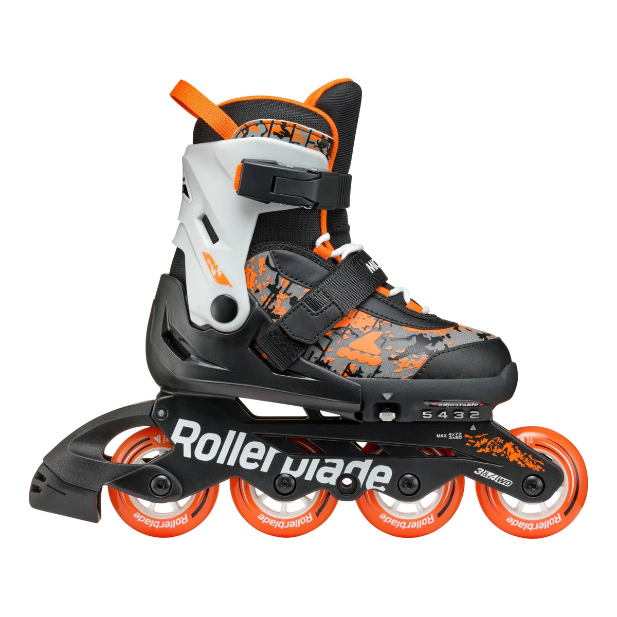 Rollerblade Microblade SL Adj Inline Skates Black/Orange Inline Skates