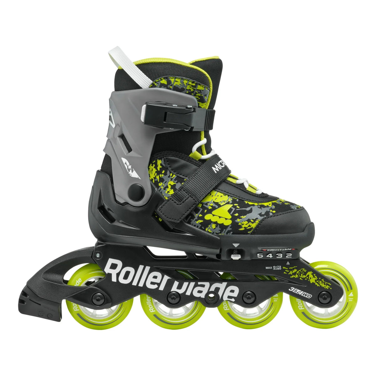 Rollerblade Microblade SL Adj Inline Skates Black/Lime Inline Skates