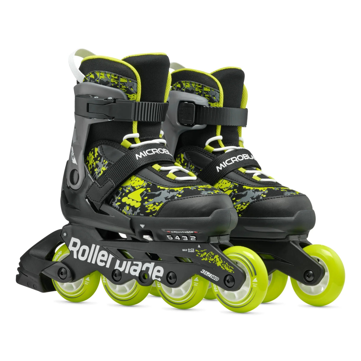 Rollerblade Microblade SL Adj Inline Skates Black/Lime Inline Skates