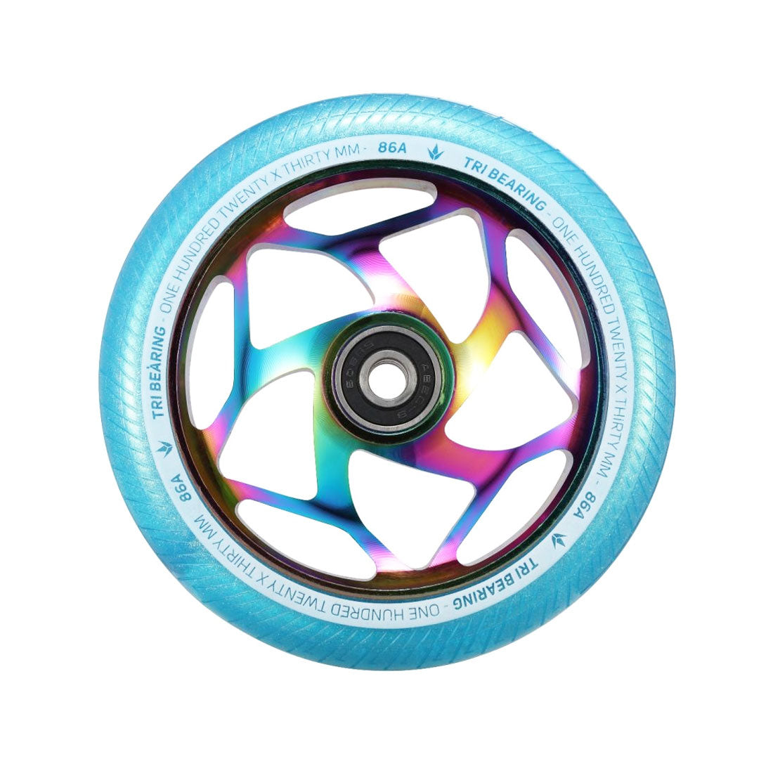 Envy Tri-Bearing 120x30mm Wheel - Teal/Oil Slick Scooter Wheels