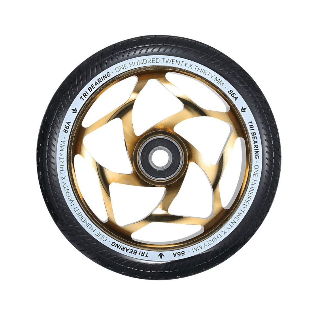 Envy Tri-Bearing 120x30mm Wheel - Black/Neo Gold Scooter Wheels