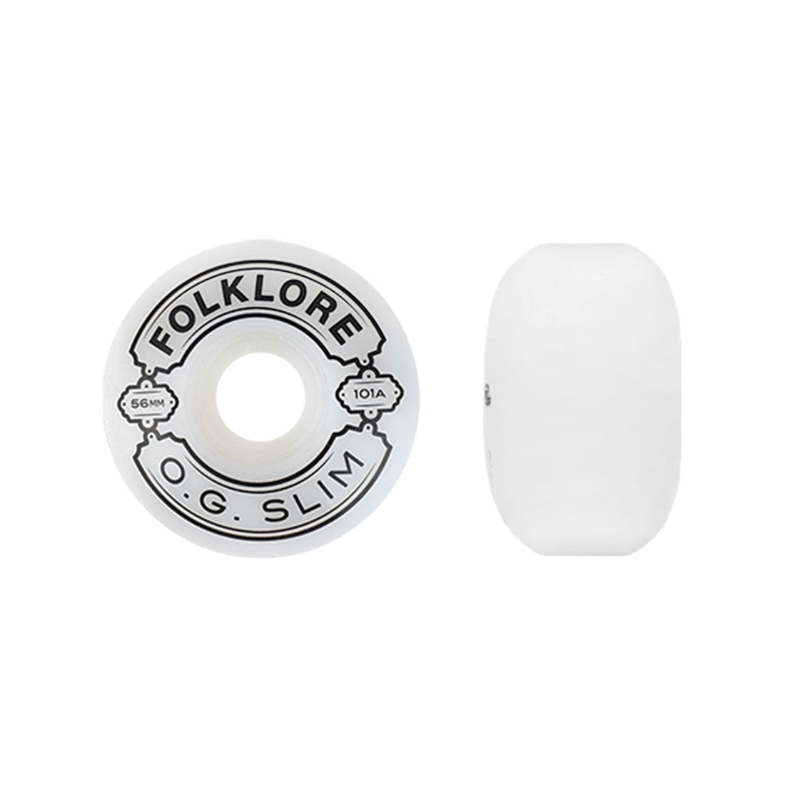 Folklore OG Slims 54mm/101a 4pk - White Skateboard Wheels