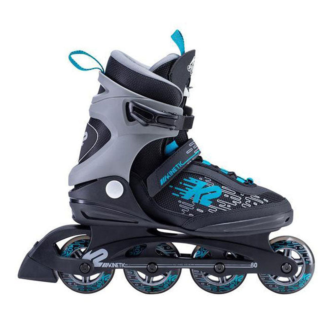 K2 Kinetic 80 Pro M Black/Aqua 7US EU39.5 25cm Inline Rec Skates