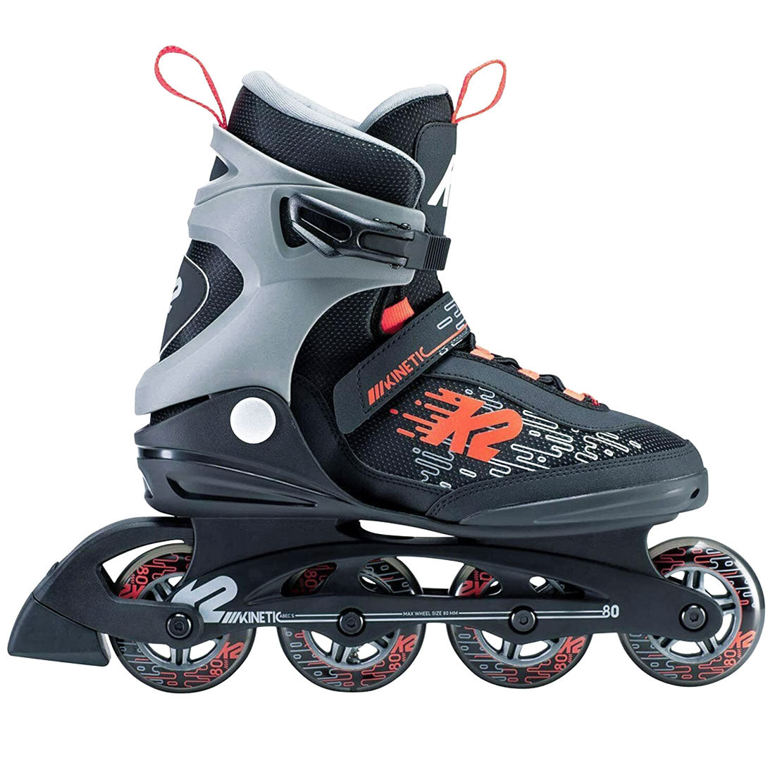 K2 Kinetic 80 M Black/Red 7US EU39.5 25cm Inline Rec Skates