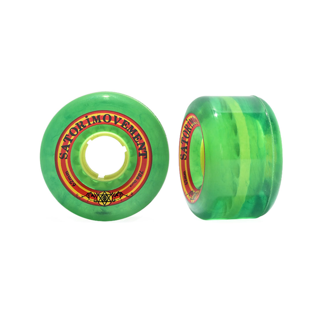 Satori Rasta Cruiser 62mm 78a 4pk - Clear Green Skateboard Wheels