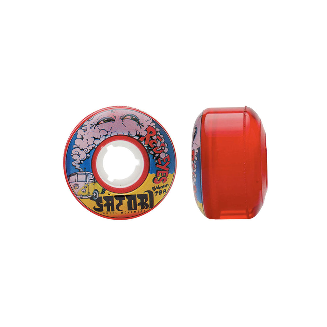 Satori Red Eye 54mm 78a 4pk - Clear Red Skateboard Wheels