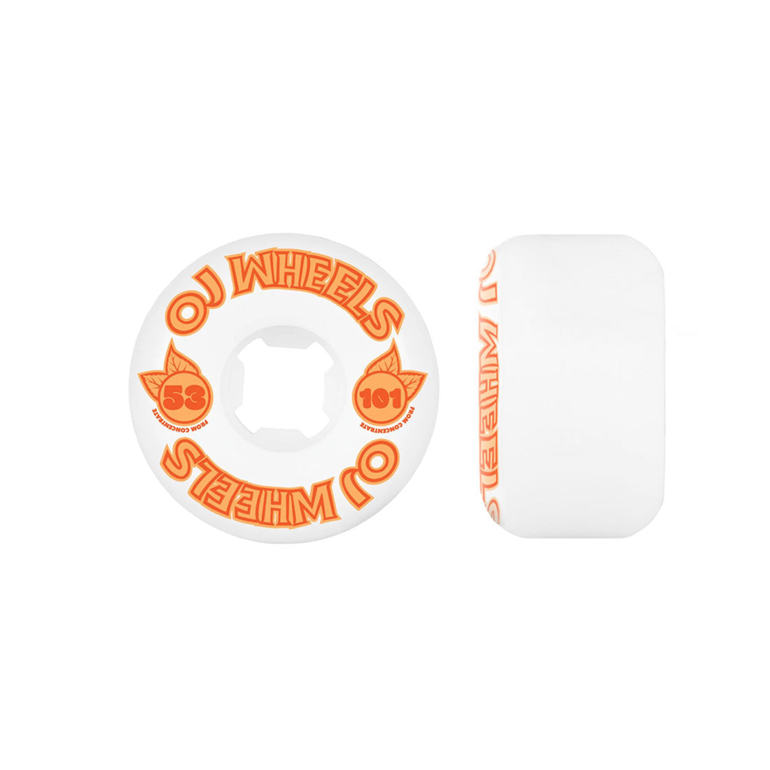 OJs From Concentrate 53mm 101a Hardline - White/Orange Skateboard Wheels