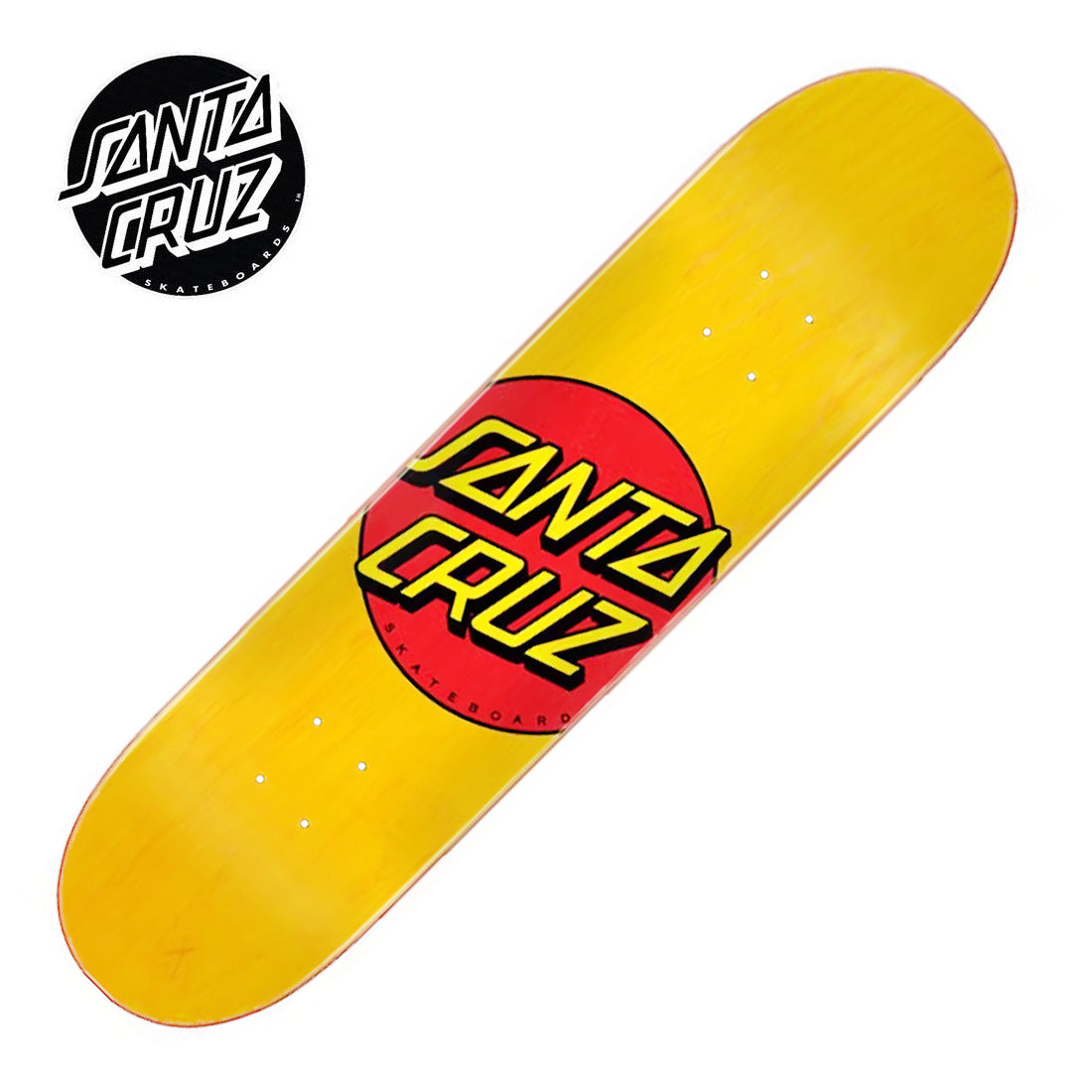 Santa Cruz Classic Dot 7.75 Taper Tip Deck - Yellow Skateboard Decks Modern Street
