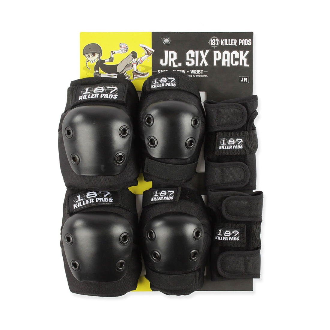 187 Six-Pack Youth - Black Protective Gear