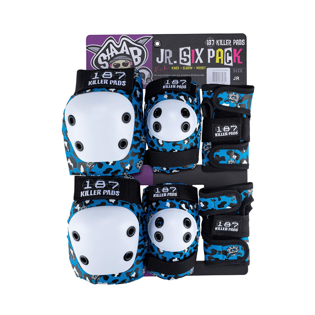 187 Six-Pack Youth - Staab Blue Protective Gear