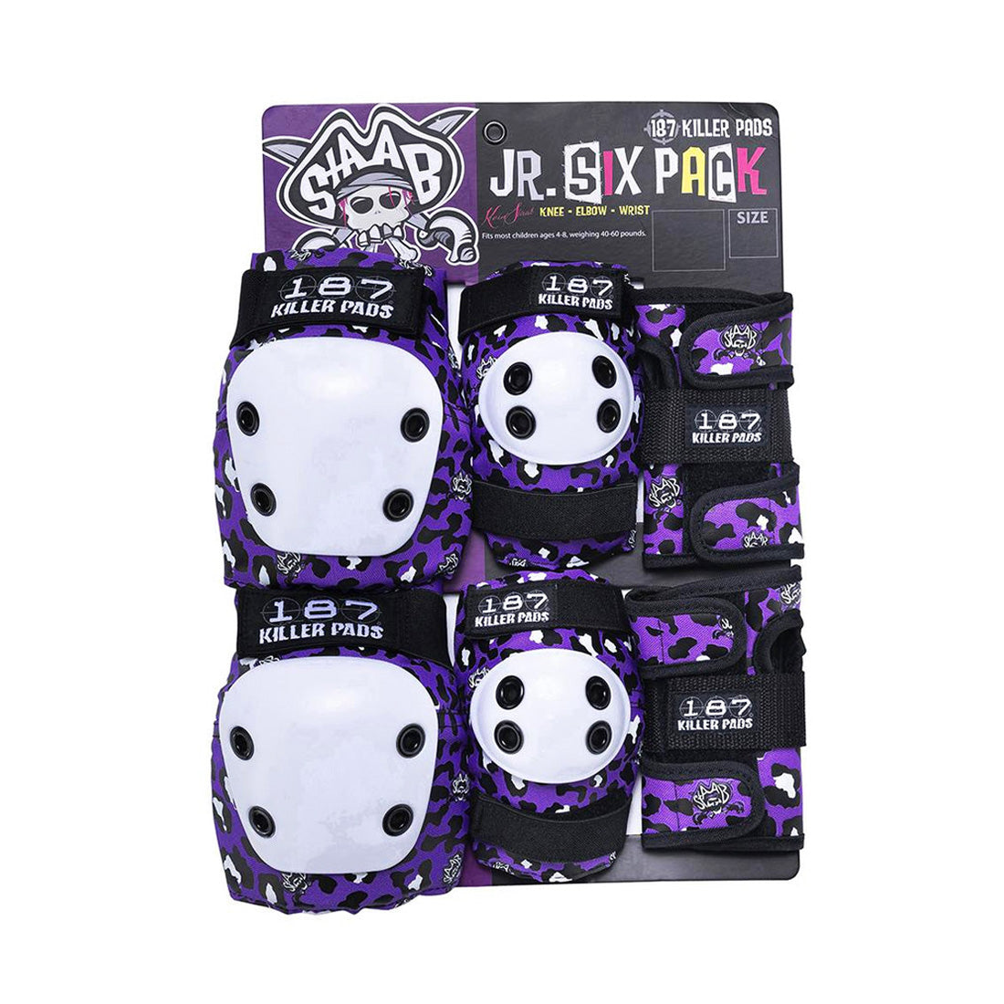 187 Six-Pack Youth - Staab Purple Protective Gear