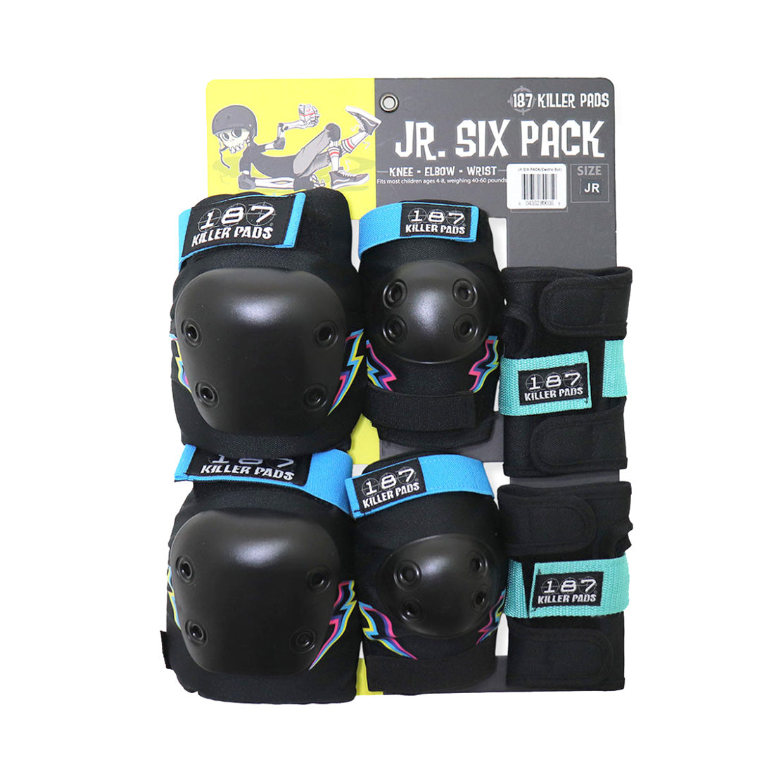 187 Six-Pack Youth - Electric Bolt Protective Gear