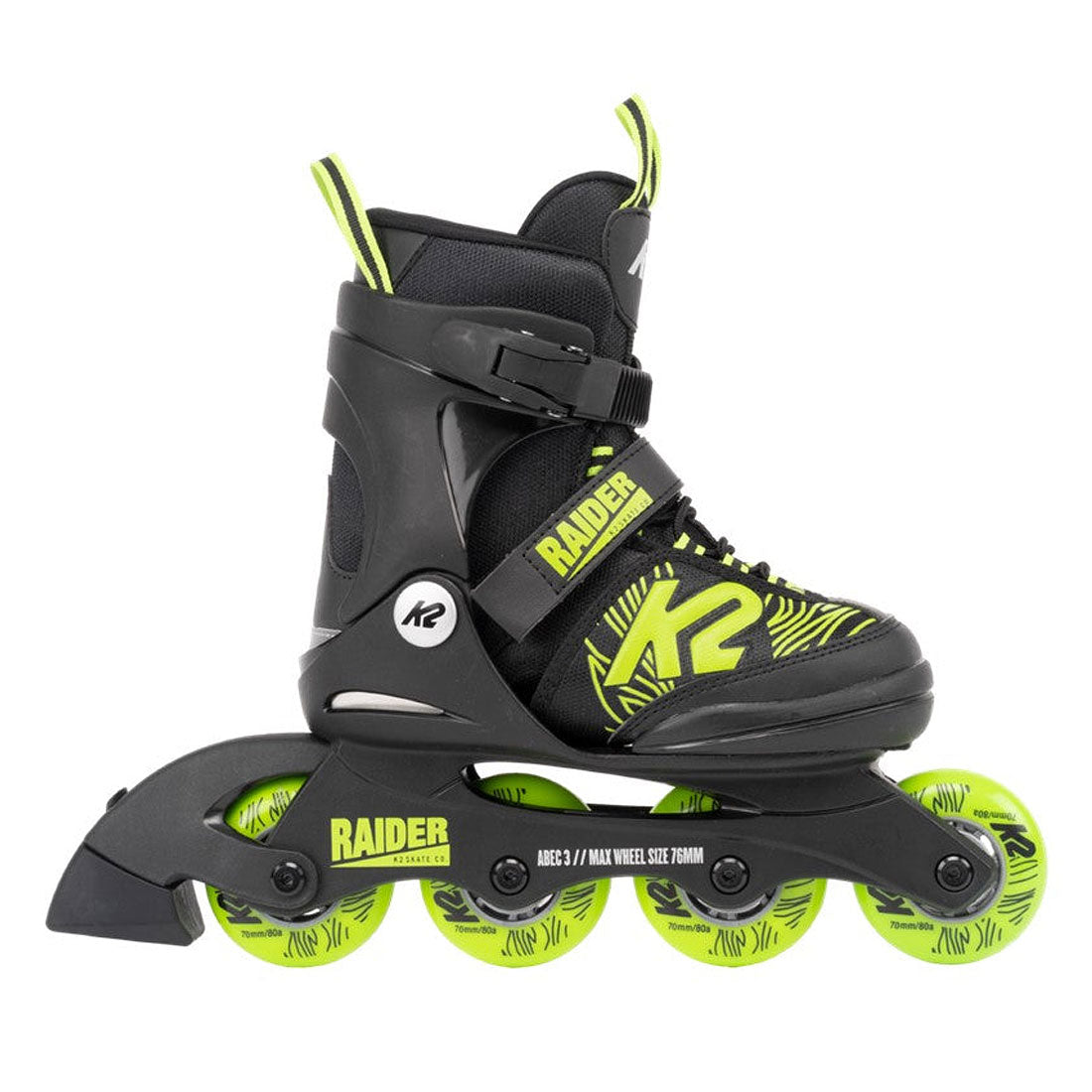 K2 Raider Black/Lime Inline Kids