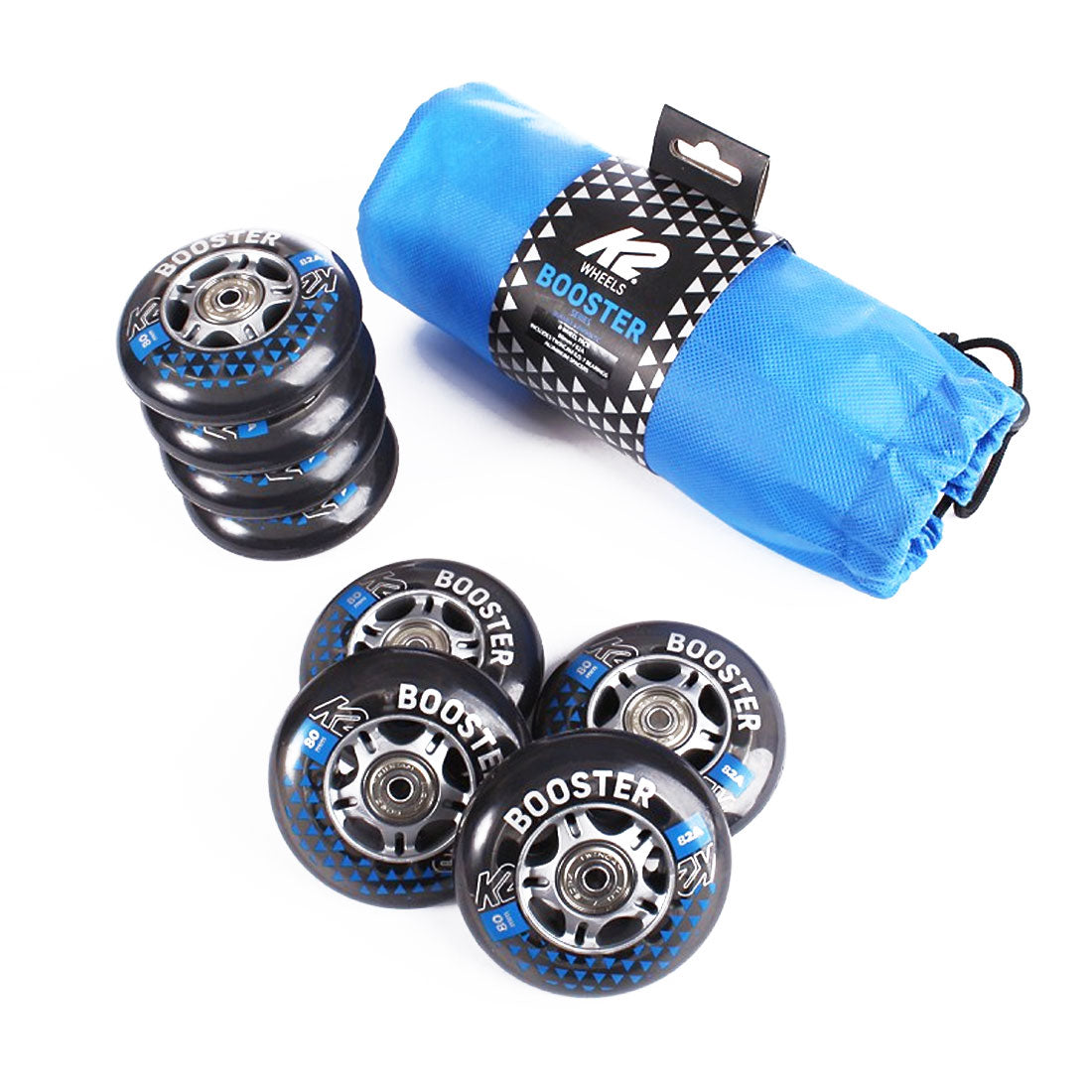 K2 Booster 80mm 82a 8pk w/ ILQ7 Bearings Inline Rec Wheels