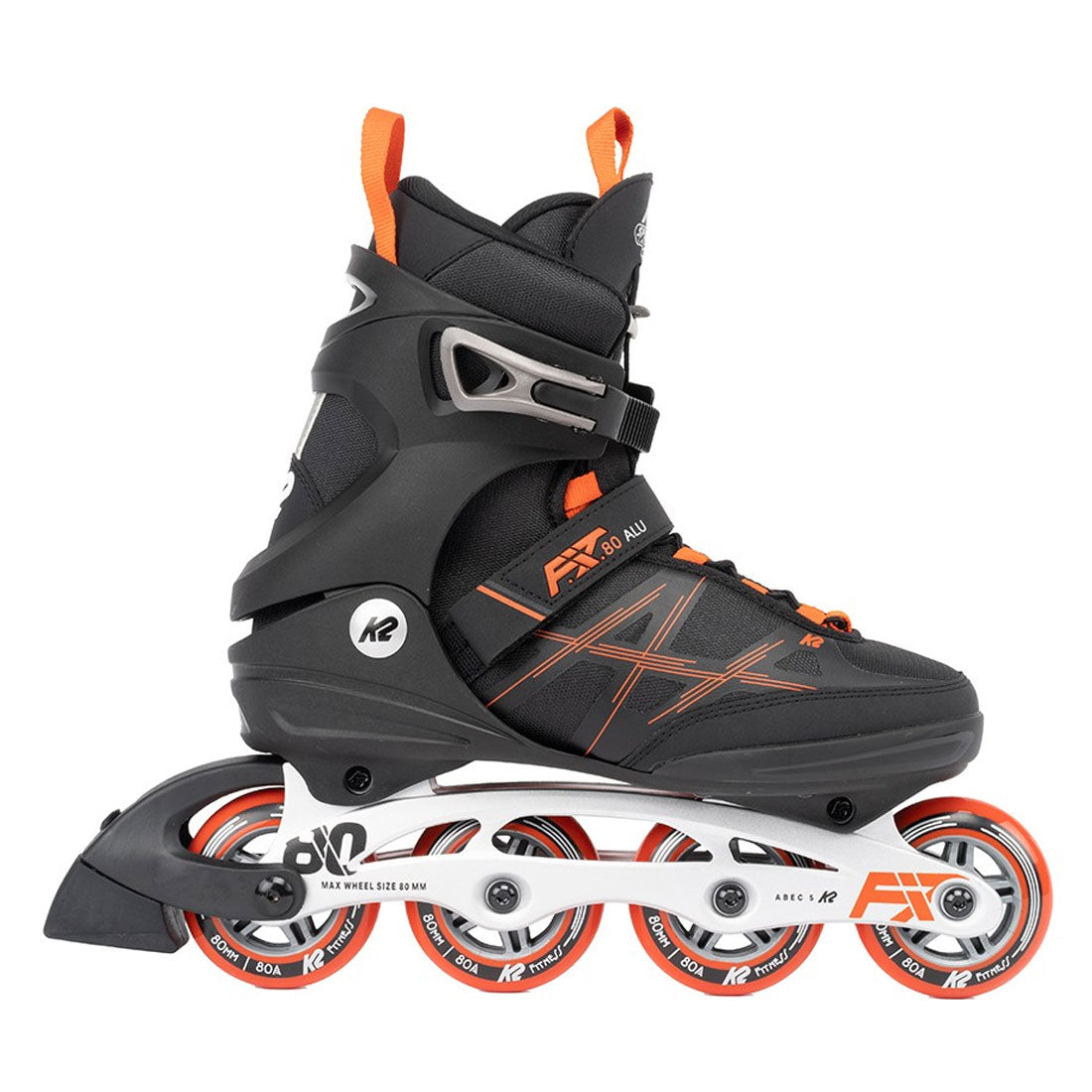 K2 FIT 80 ALU Black/Red Inline Rec Skates