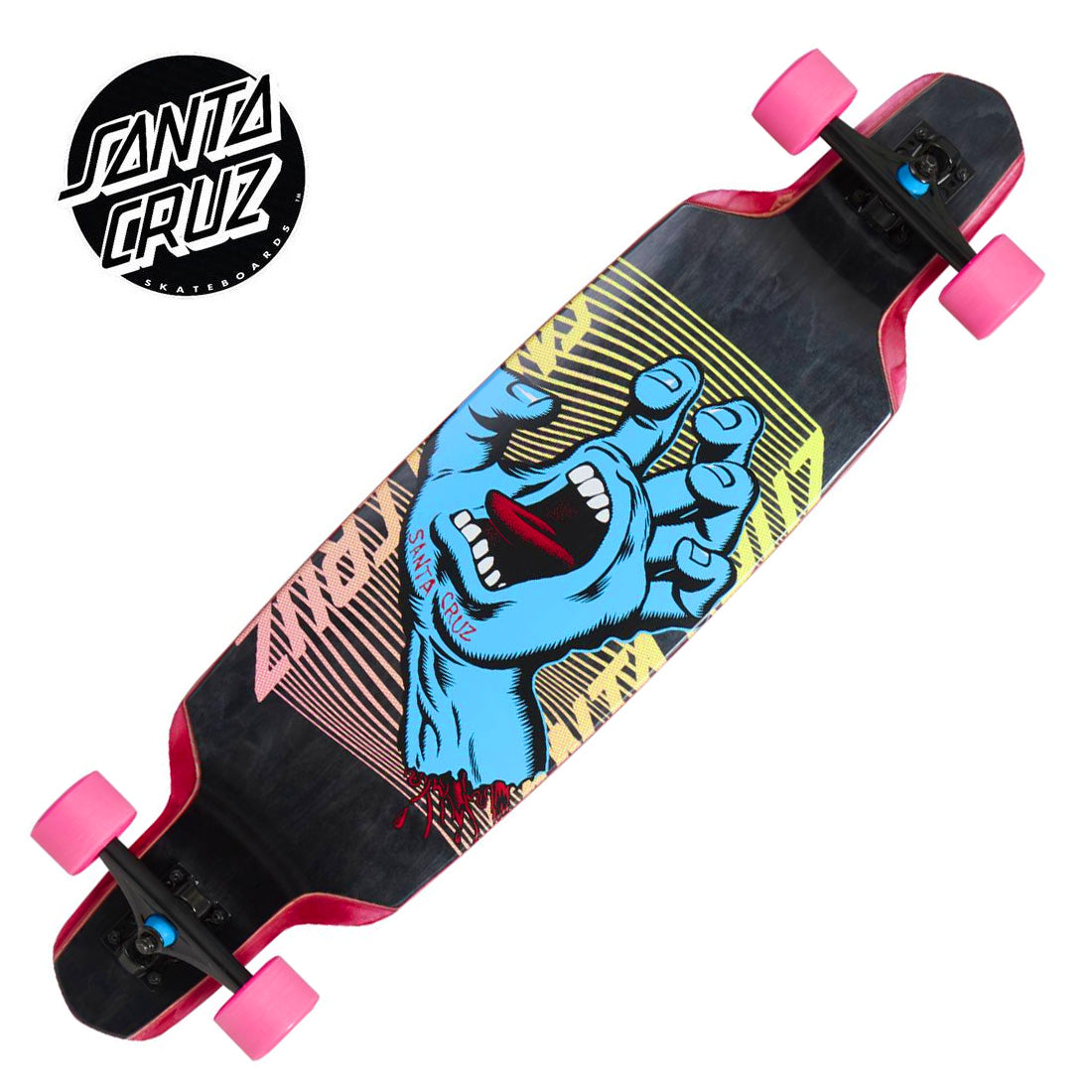 Santa Cruz Split Hand 37.5 Drop Down Complete Skateboard Completes Longboards