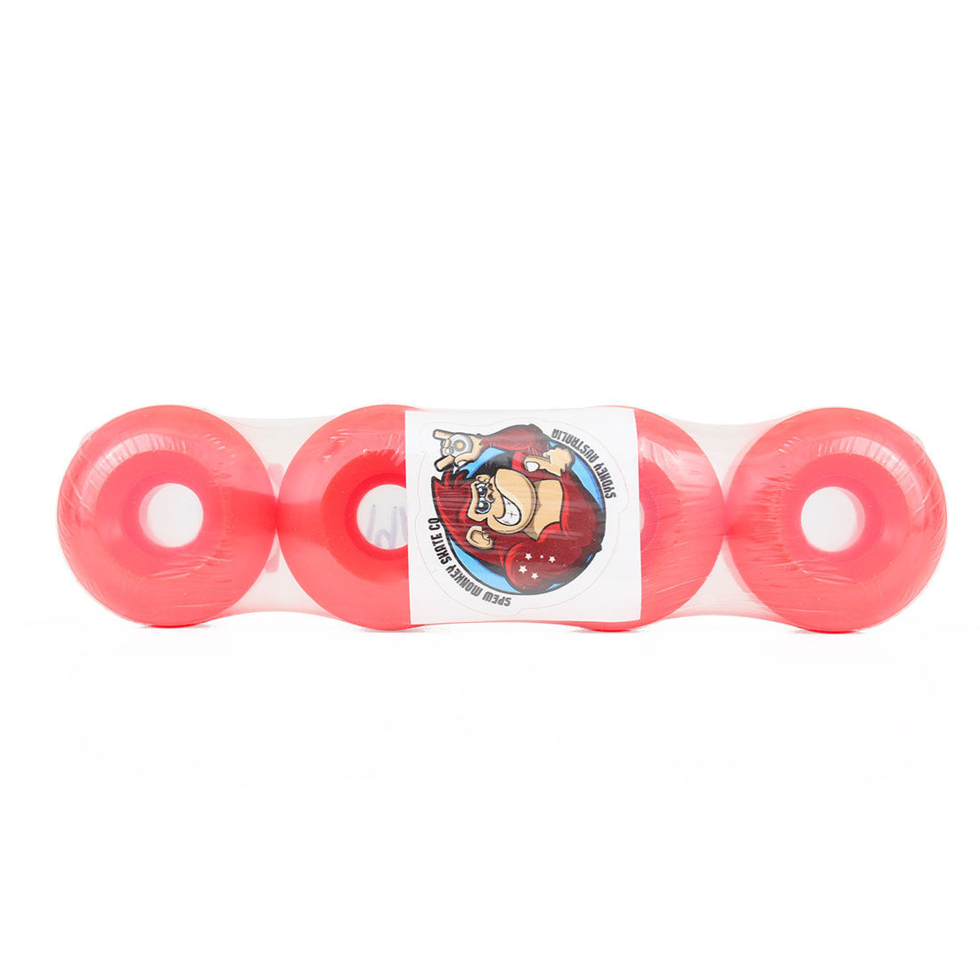 Spew Monkey #1s 54mm 99a Classic Wheels 4pk - Fluro Red Skateboard Wheels