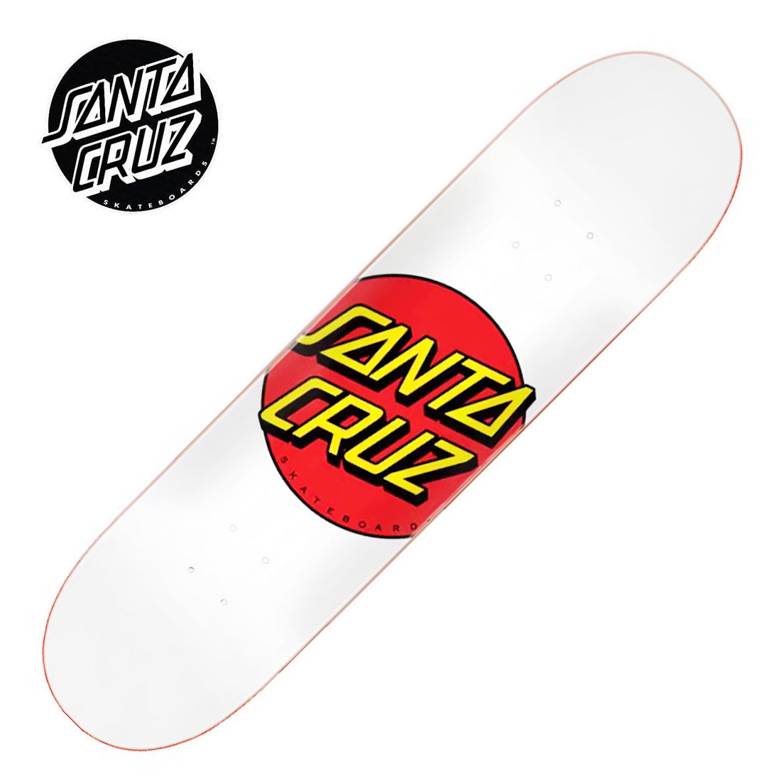 Santa Cruz Classic Dot 8.0 Deck - White Skateboard Decks Modern Street