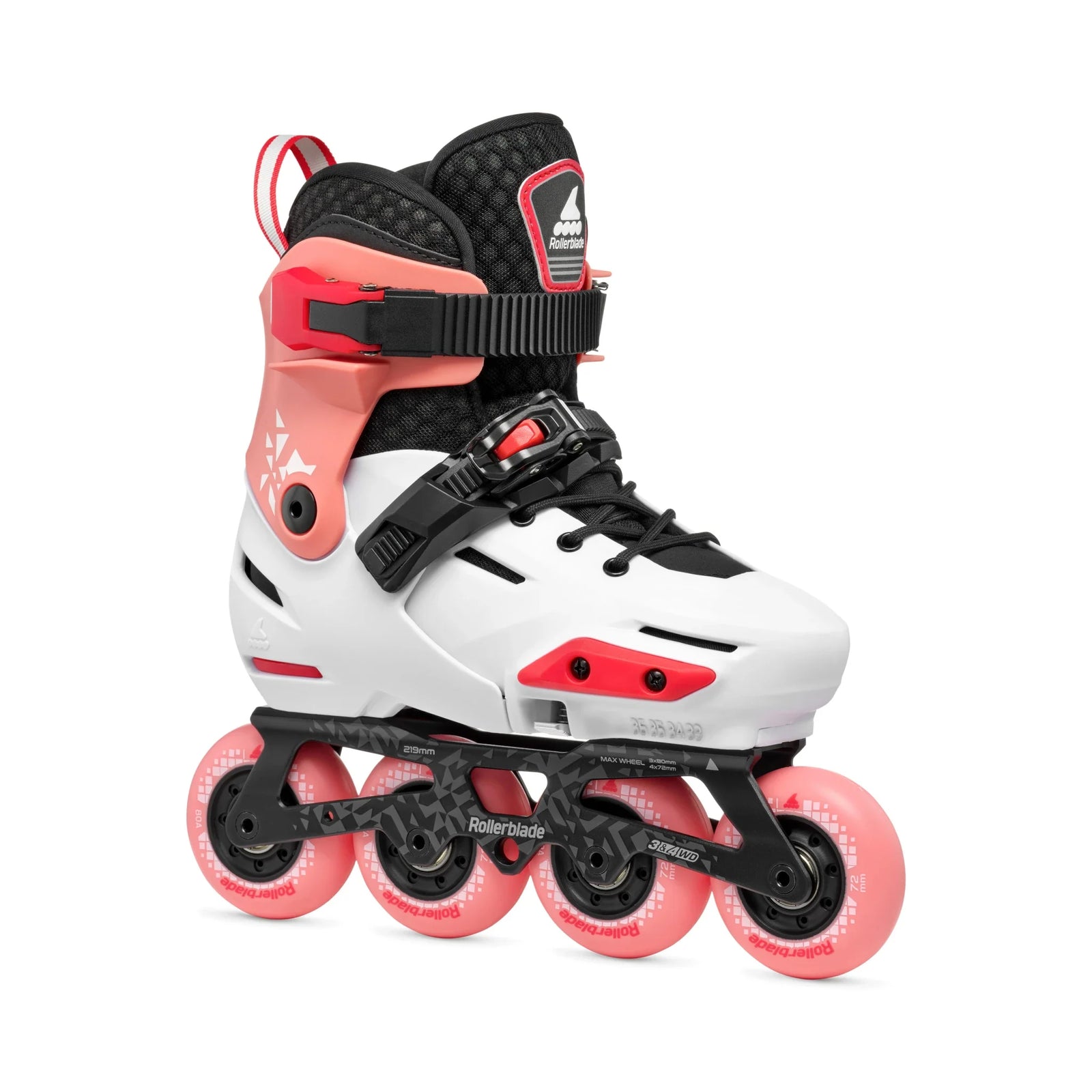 Rollerblade Apex Adjustable Inline Skate Platinum/Coral Inline Skates