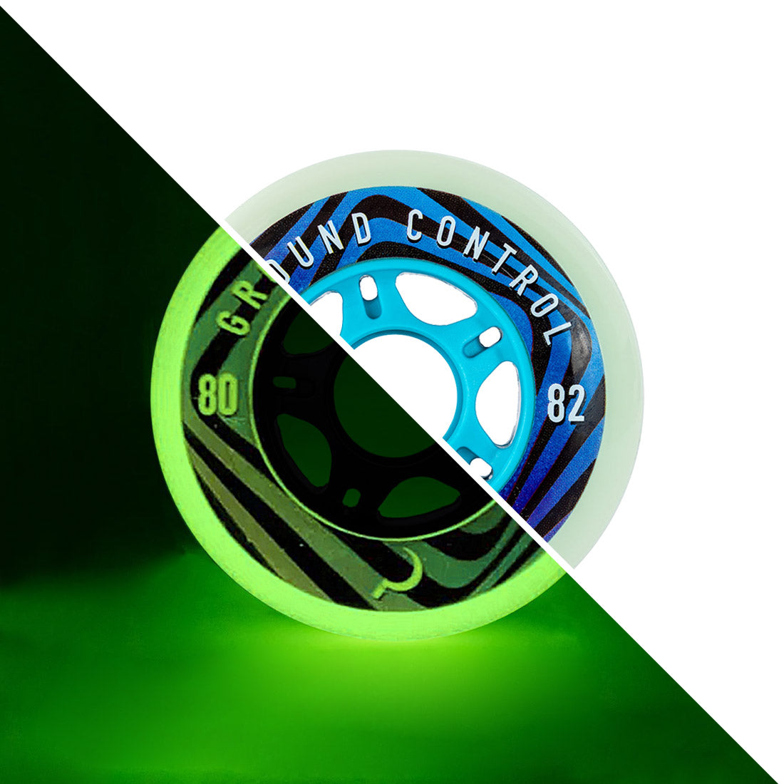 Ground Control Glow 80mm Wheels 4pk 82a | Blue Core Inline Rec Wheels