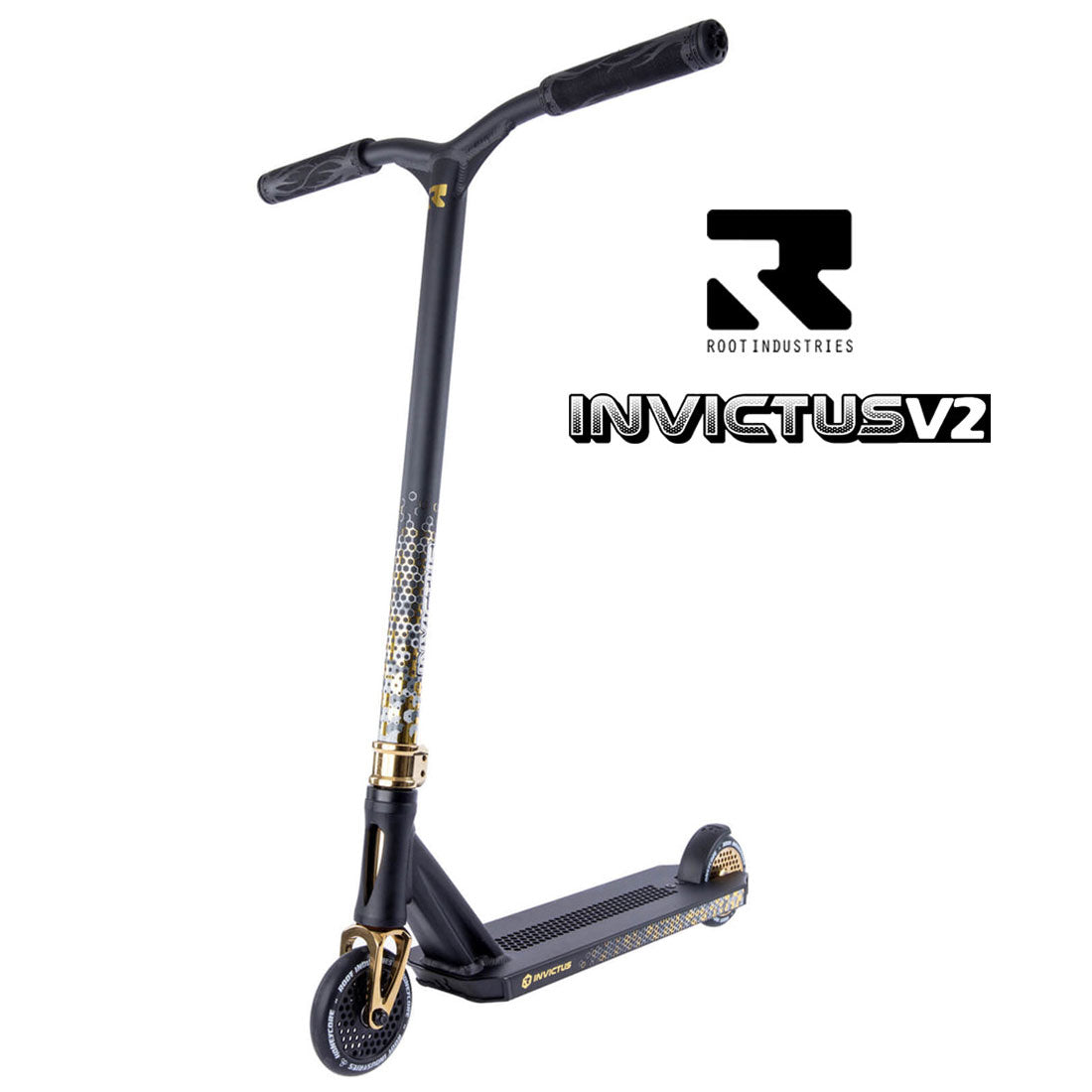Root Industries Invictus V2 - Gold Rush Scooter Completes Trick