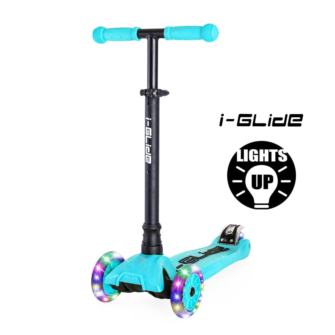 I-Glide Kids 3-Wheel Scooter - Aqua/Black Scooter Completes Rec