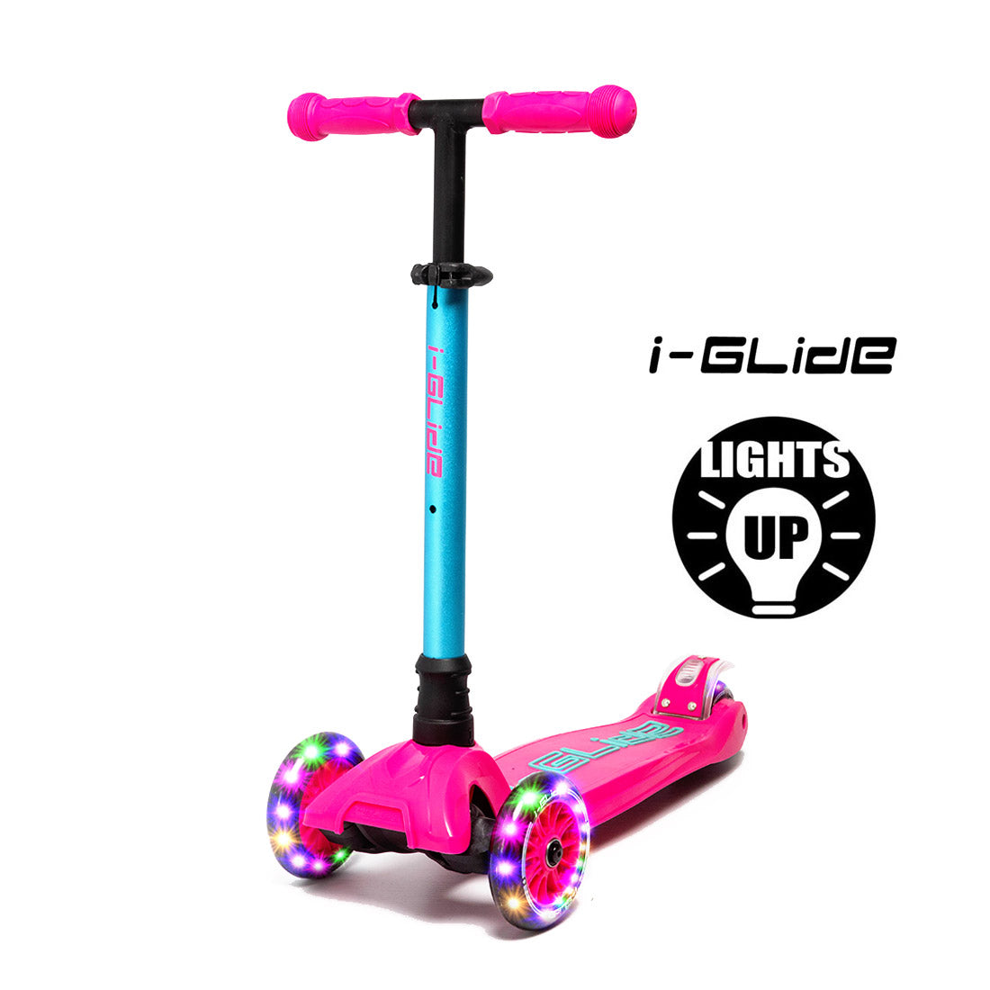 I-Glide Kids 3-Wheel Scooter - Pink/Aqua Scooter Completes Rec