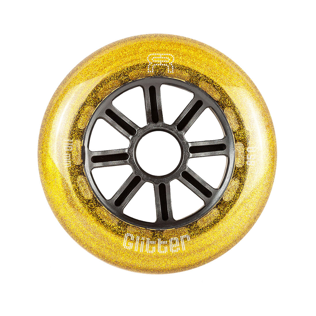 FR Glitter 110mm 85a Wheels - Single Gold Inline Rec Wheels