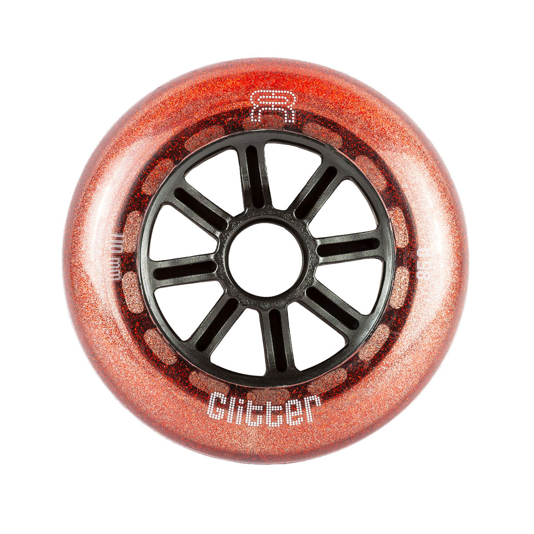 FR Glitter 110mm 85a Wheels - Single Red Inline Rec Wheels