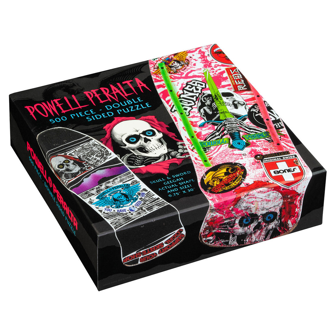 Powell Peralta 500pc Puzzle - Geegah Skull & Sword Pink Skateboard Accessories