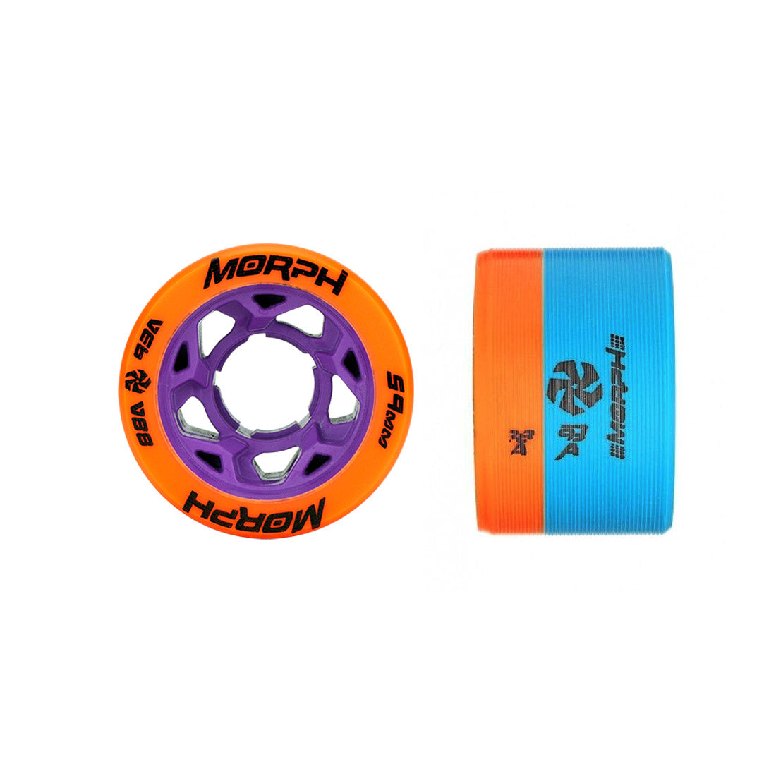 Reckless Morph Dual 59mm Wheels 4pk 88a/93a | Orange/Blue Roller Skate Wheels