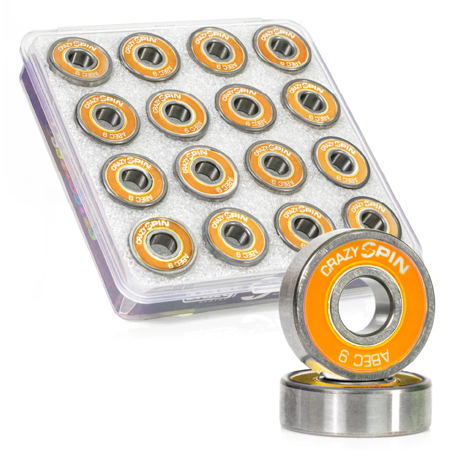 Crazy Spin Bearings 8mm 16pk Orange Inline and Quad Bearings