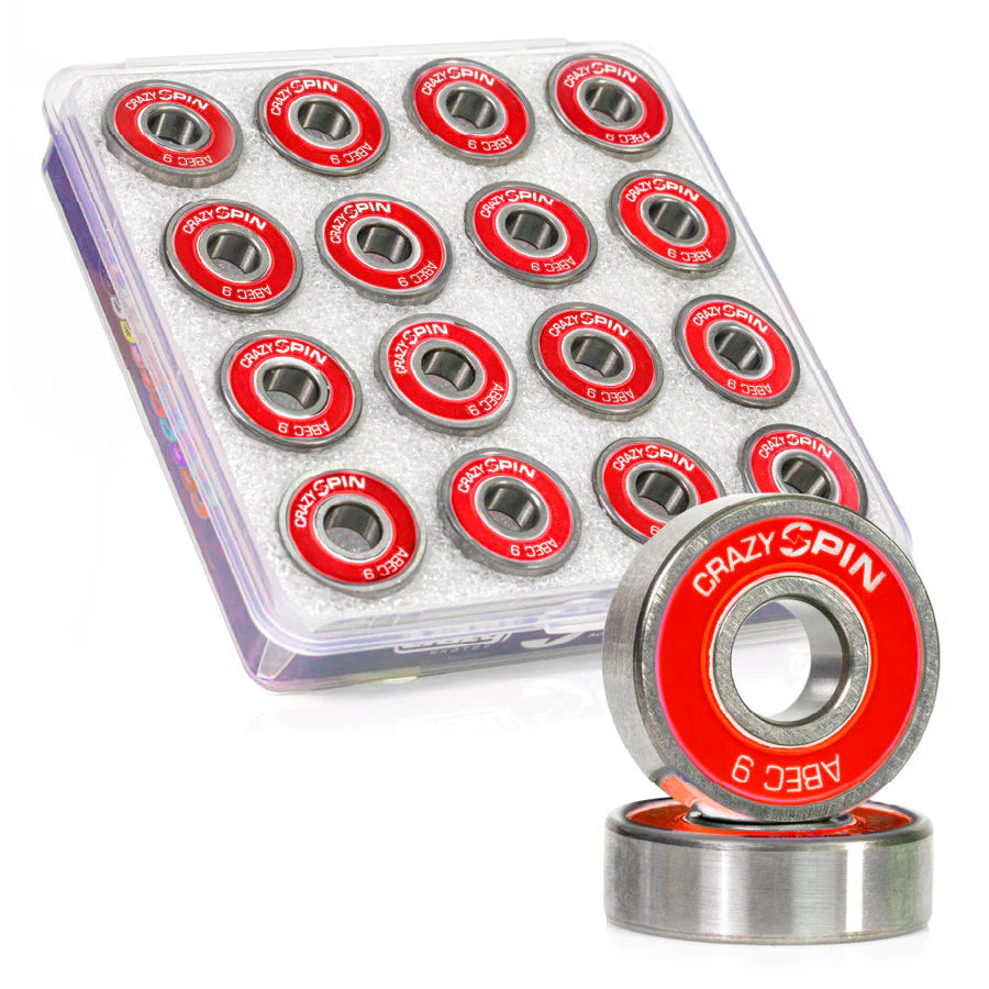 Crazy Spin Bearings 8mm 16pk Red Inline and Quad Bearings