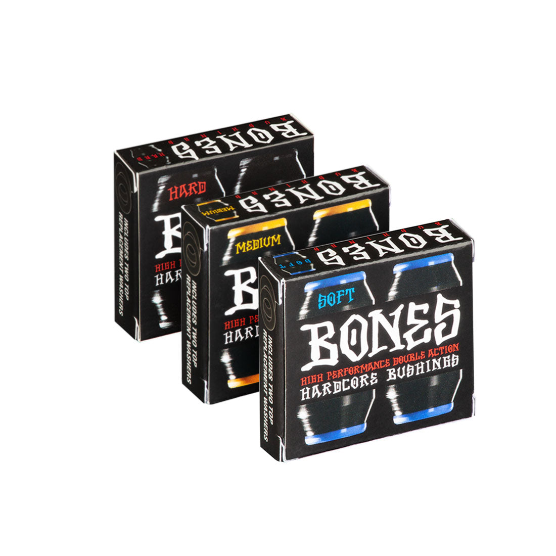Bones Hardcore Conical Bushings 4pk - Black Skateboard Hardware and Parts
