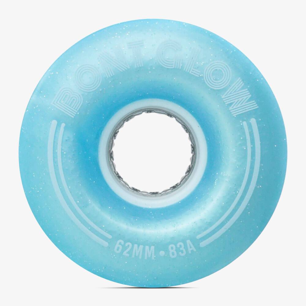 Bont Glow LED Quad Wheel 4pk Tickle Blue Roller Skate Wheels