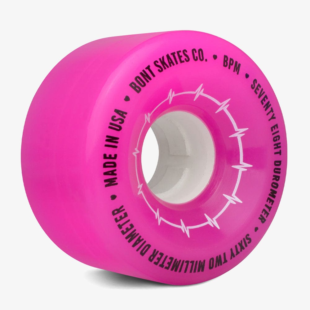 Bont BPM Outdoor Wheels 62mm 78a 4pk Hot Pink Roller Skate Wheels