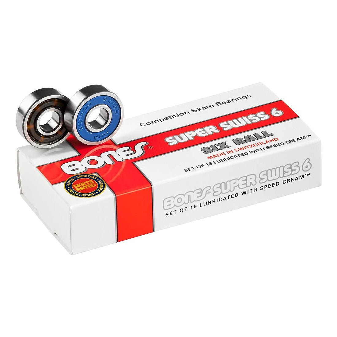 Bones Super Swiss 6 Bearings 16pk Inline and Quad Bearings