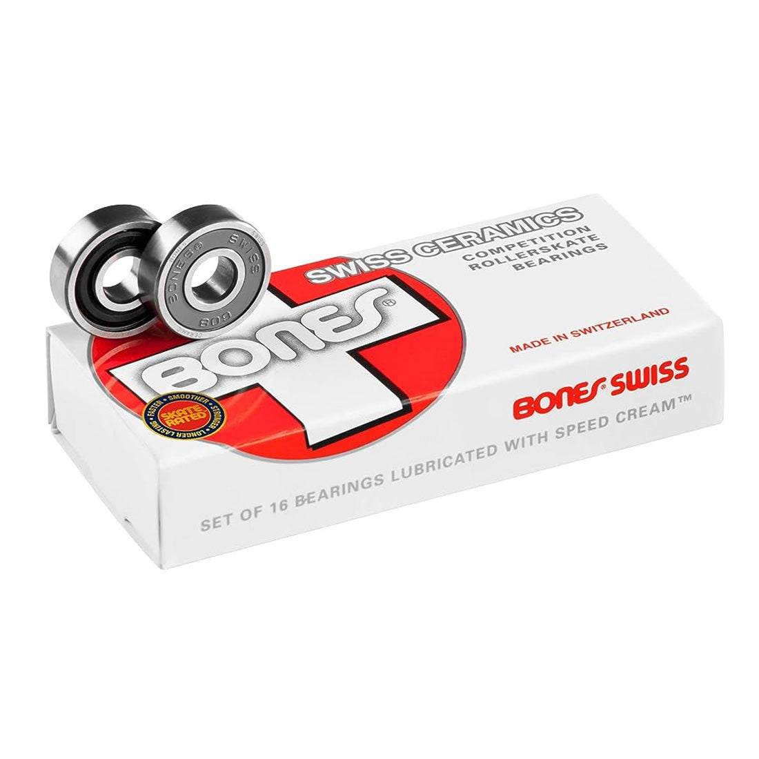 Bones Swiss Ceramic Bearings 8mm 16pk Roller Skate Hardware and Parts