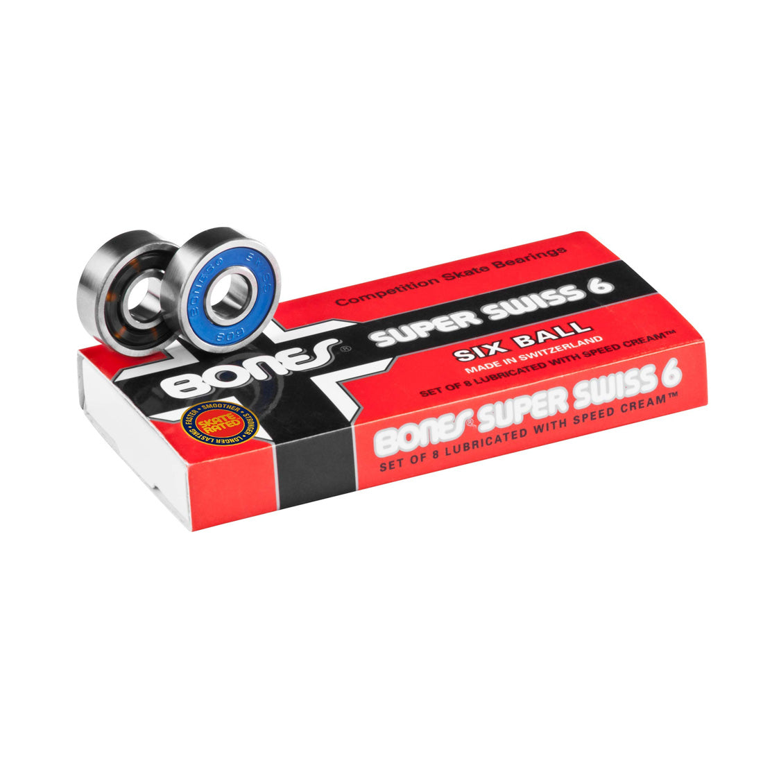 Bones Super Swiss 6 Bearings 8pk Skateboard Bearings