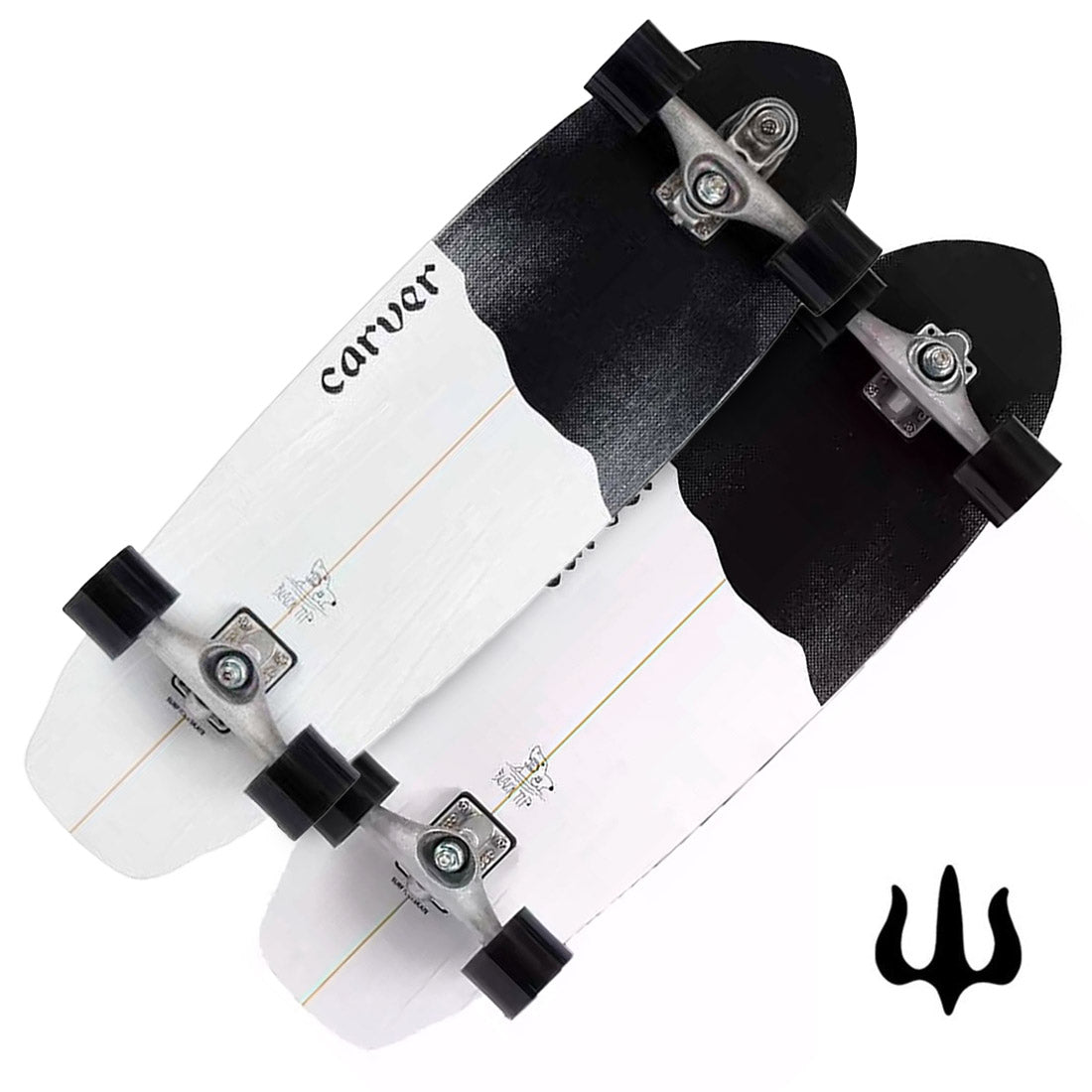 Carver Black Tip 32.5 Complete Skateboard Compl Carving and Specialty