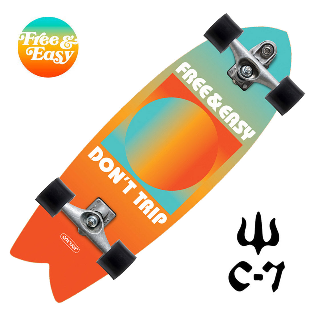 Carver x Free & Easy Gradient Sun 29.25 Complete C7 Skateboard Compl Carving and Specialty