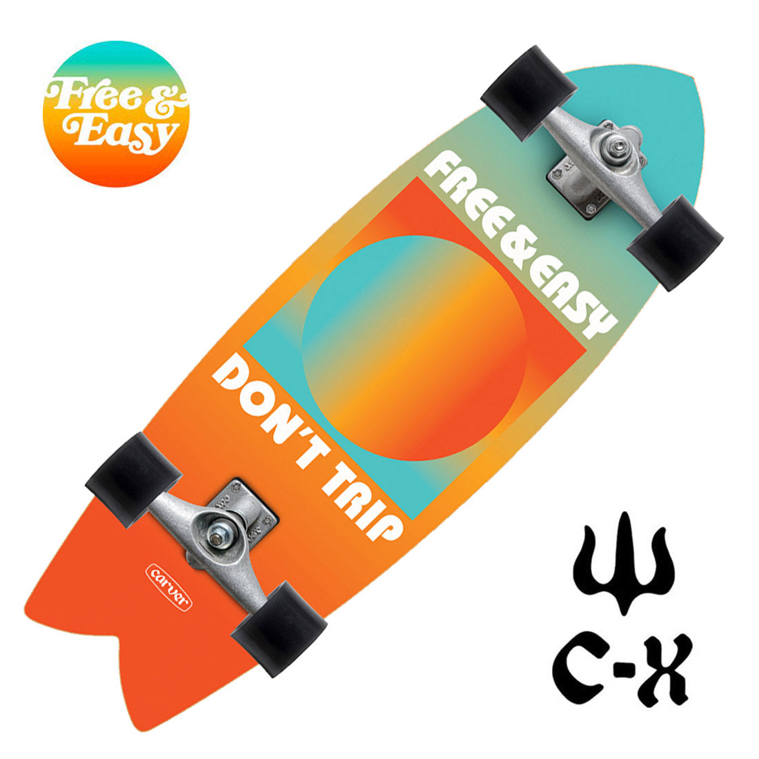 Carver x Free & Easy Gradient Sun 29.25 Complete CX Skateboard Compl Carving and Specialty