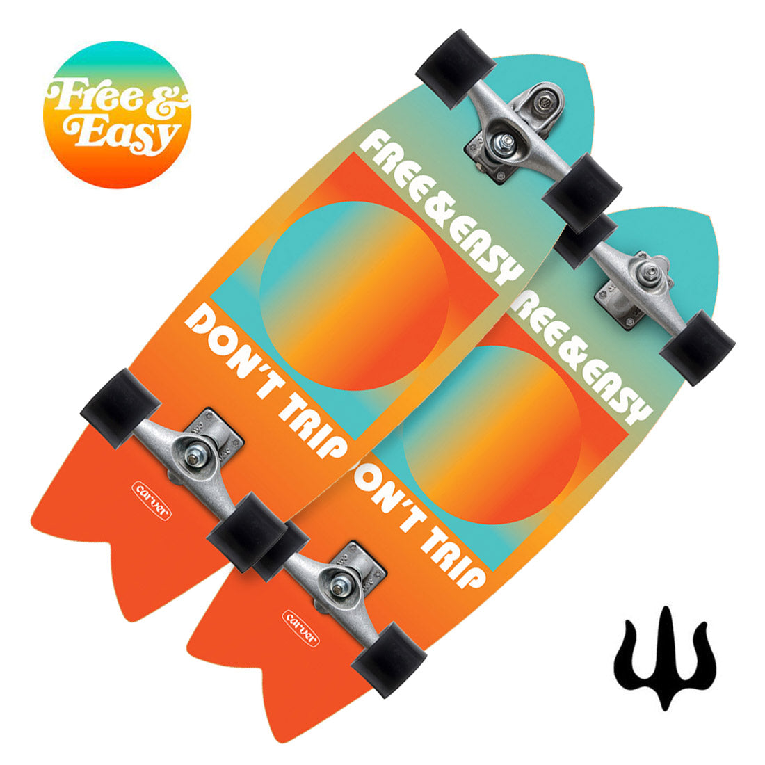 Carver x Free & Easy Gradient Sun 29.25 Complete Skateboard Compl Carving and Specialty
